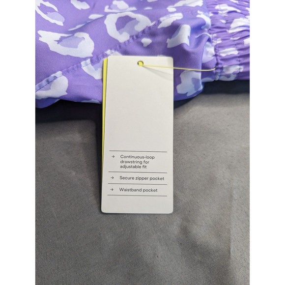 Women's All in Motion Purple Leopard Print Mid Rise Run Shorts - Picture 4 of 9